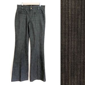 7 For All Mankind gray stripe flare jeans size 28